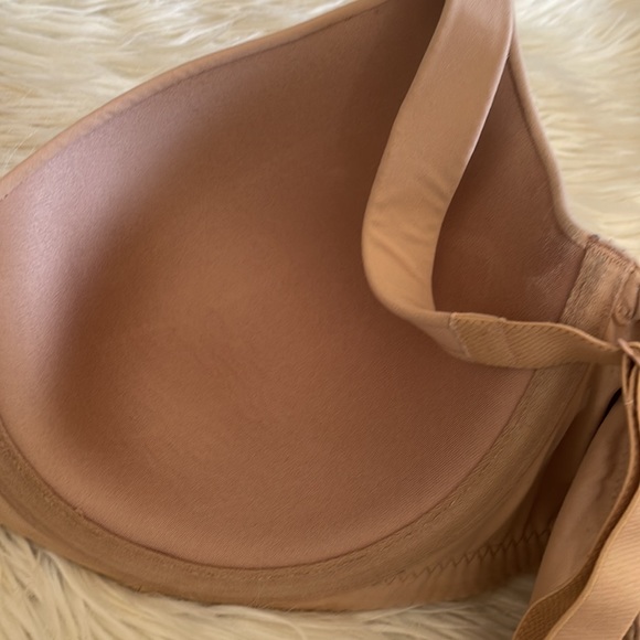 Ambrielle tan underwire padded bra super soft full coverage sz 38DDD criss cross - Picture 8 of 16